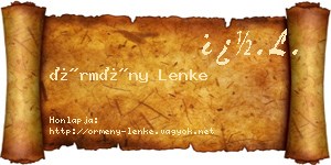 Örmény Lenke névjegykártya